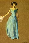 Thomas Dewing Lady in Blue Portrait of Annie Lazarus painting